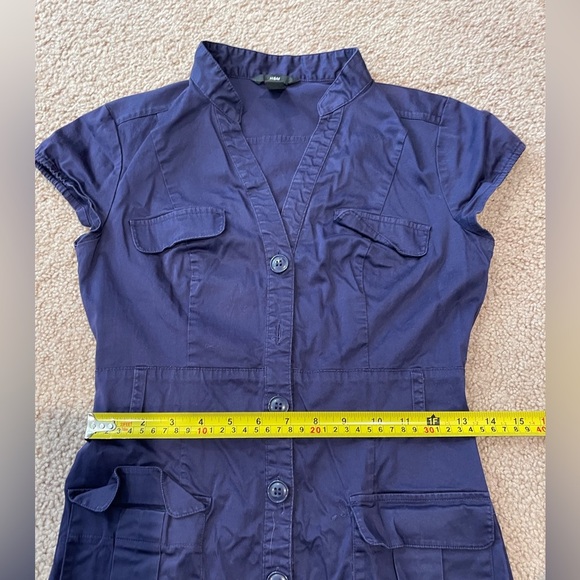 H&M Button Front Purple knee-length Dress Shirt - Picture 4 of 9